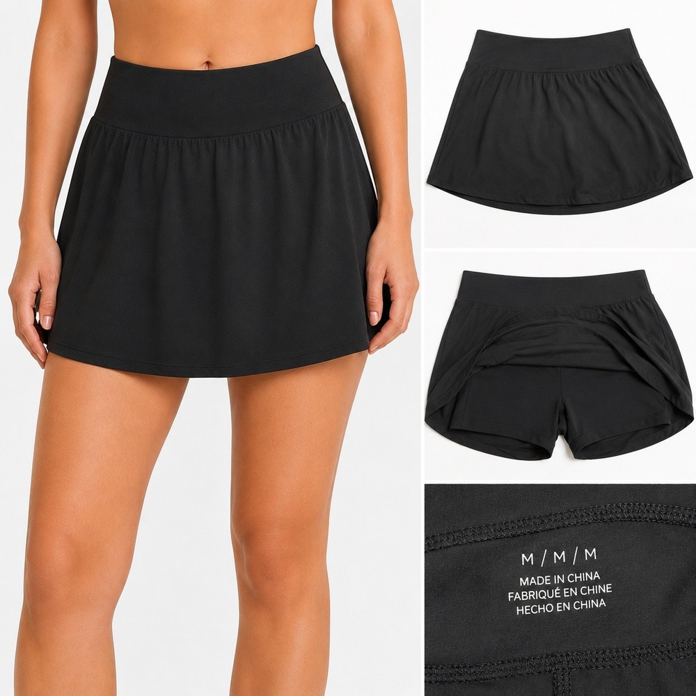 Danskin Women's Black Active Skort Medium M Built In Shorts Athletic Activewear